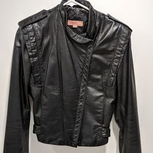 Vintage '80s Women's Black Leather Jacket